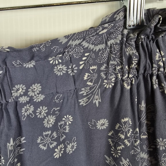 Madewell Paperbag Button Front Mini Skirt Blue Dandelion Floral Print Size XL - Picture 9 of 11